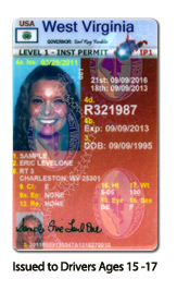Issued to drivers ages 15 - 17
