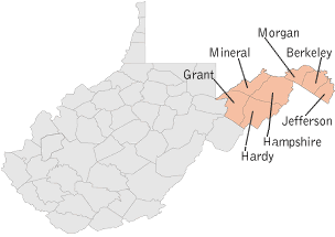 District Five Counties: Berkeley, Grant, Hampshire, Hardy, Jefferson, Mineral and Morgan